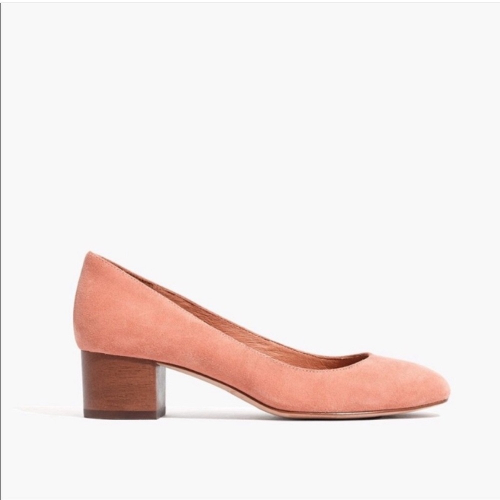 Madewell Blush Suede Block Heels